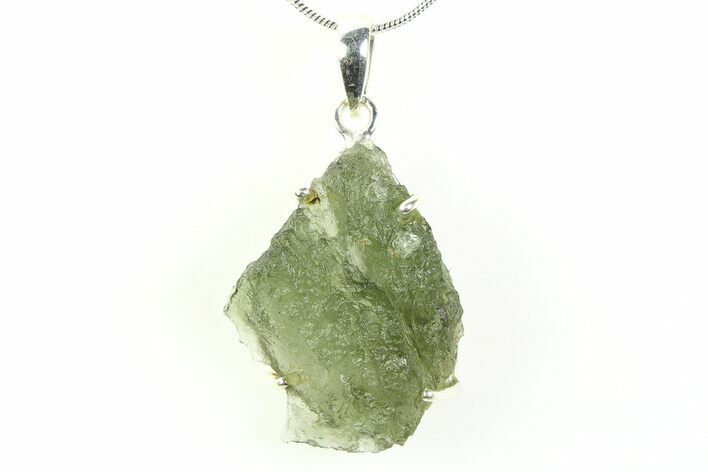 Green Moldavite Tektite Pendant ( g) - Czech Republic #359270